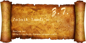 Zelnik Tamás névjegykártya
